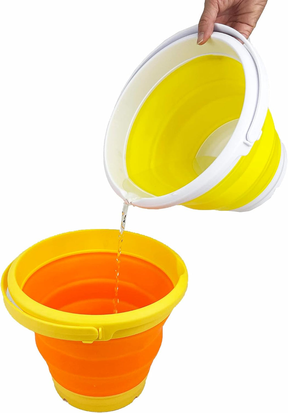 SAMMART 5.5L (1.4 Gallon) Set of 2 Collapsible Plastic Bucket - Foldable Roun...