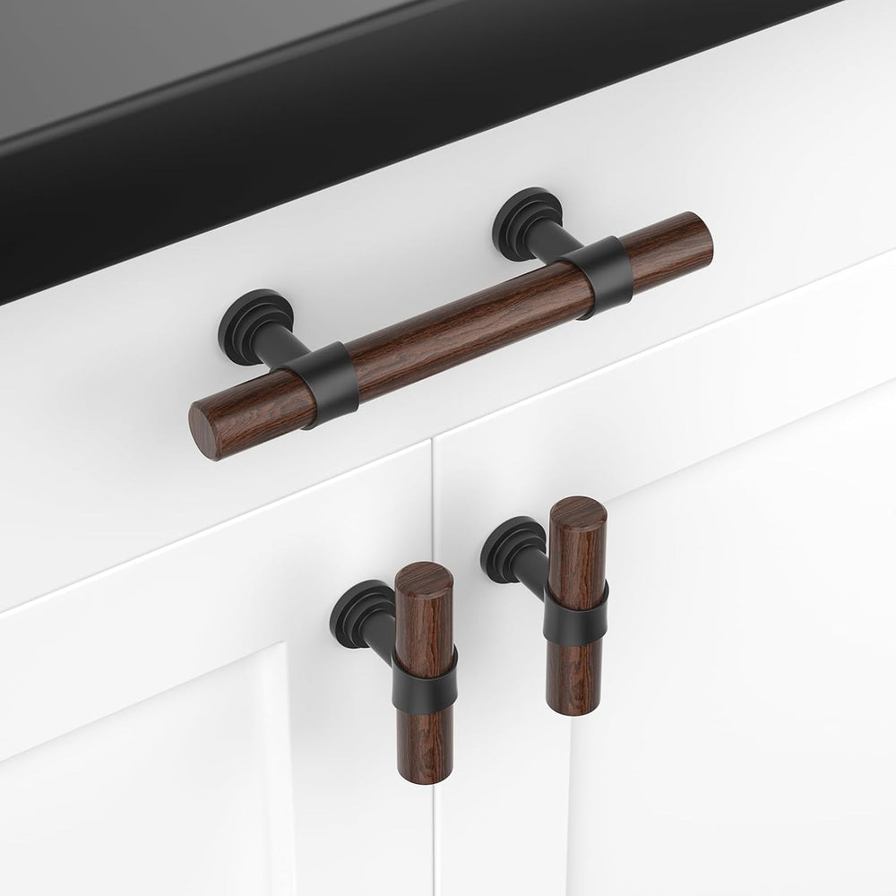 homdiy 10 Pack 3 Inch Hole Center Wood Cabinet Pulls Black Cabinet Handles