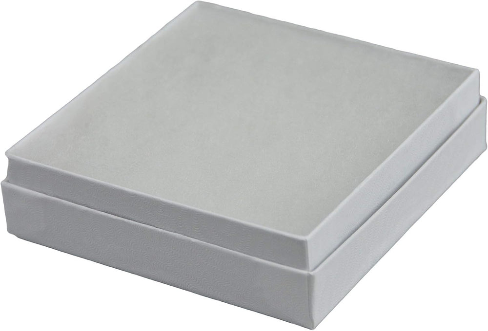 JPB White Swirl Cotton Filled Jewelry Box #33 (Case of 100) 3.5 inches x 3.5 ...