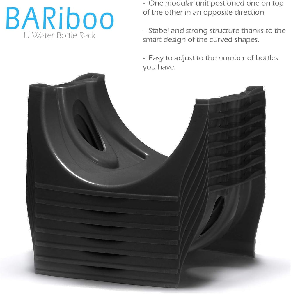 Bariboo Stackable Water Bottle Storage Rack Best Water Jugs 5 Gallon Organize...