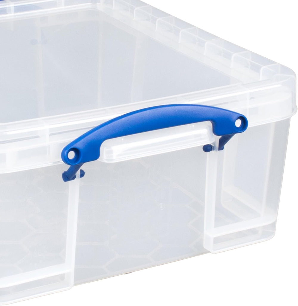 Really Useful Box 2 Pack 17L Plastic Storage Bins with Snap Lids and Clip Loc...