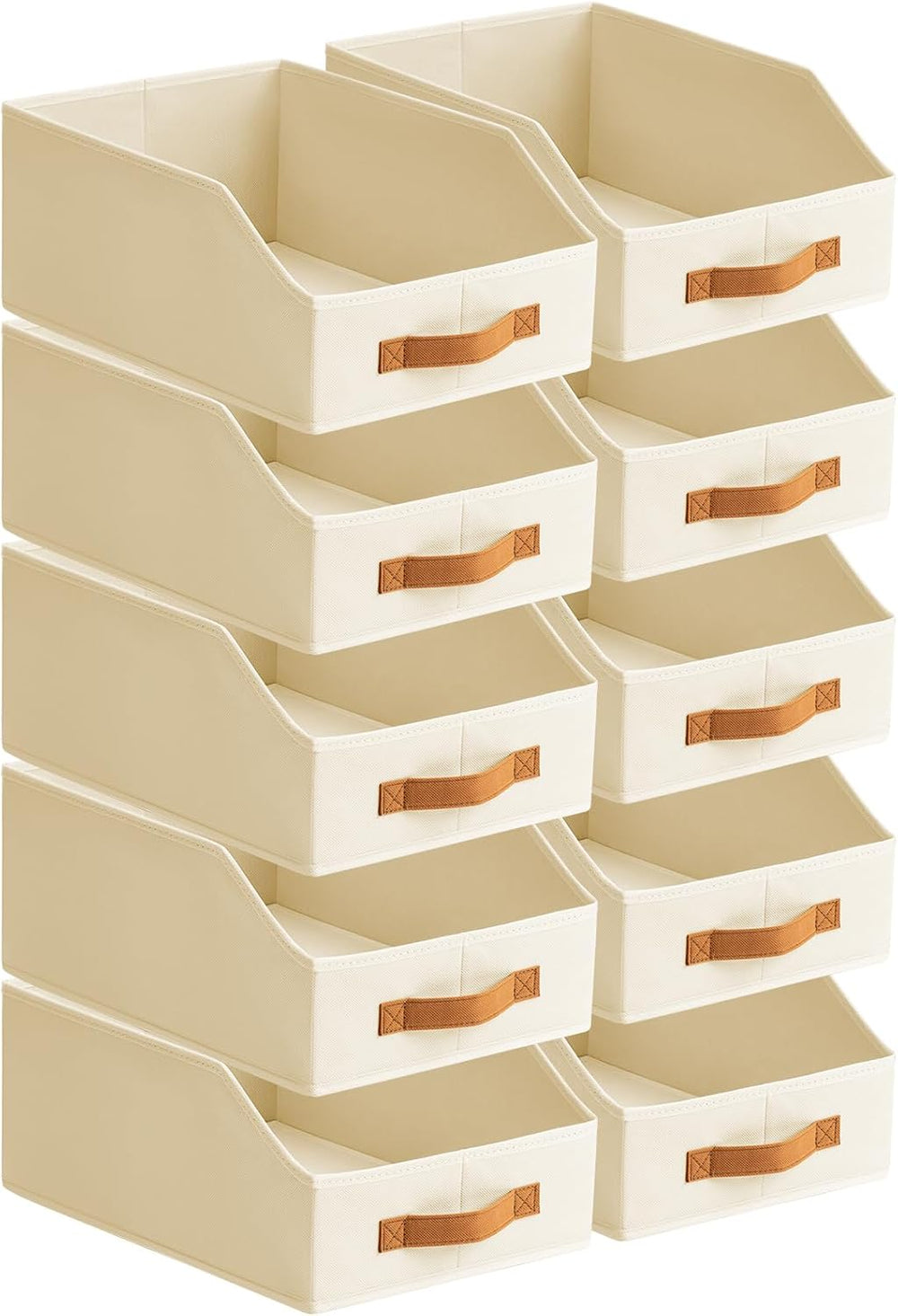 Homsorout Fabric Storage Bins for Organizing - 10 Pack Large Trapezoid Collap...