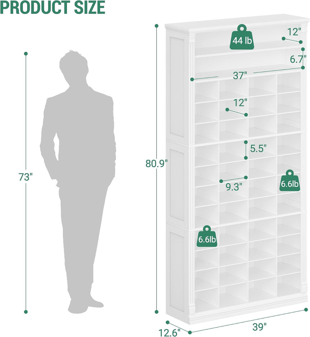 Hzuaneri 13 Tiers Shoe Storage Cabinet, Tall Shoe Cabinet with Cubby