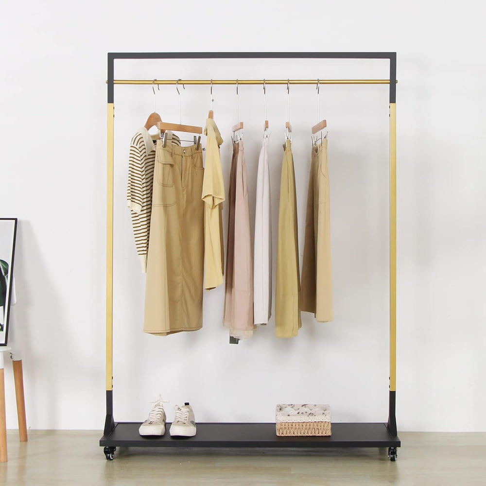Clothing Racks for Hanging Clothes,Black Gold Design,Heavy Duty Rolling Iron ...