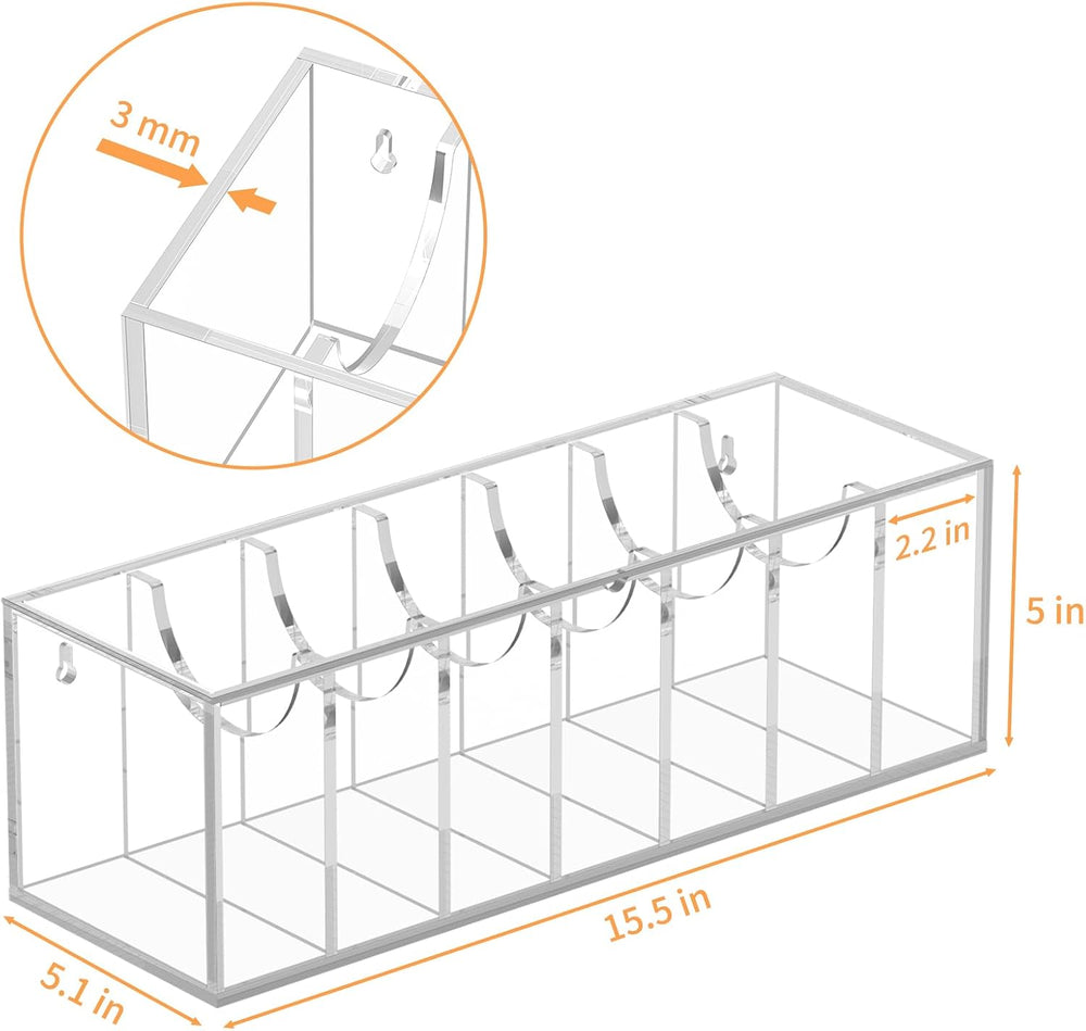 FEMELI Acrylic Belt Organizers for Closet 7-Slots Belt box with Dust Cover