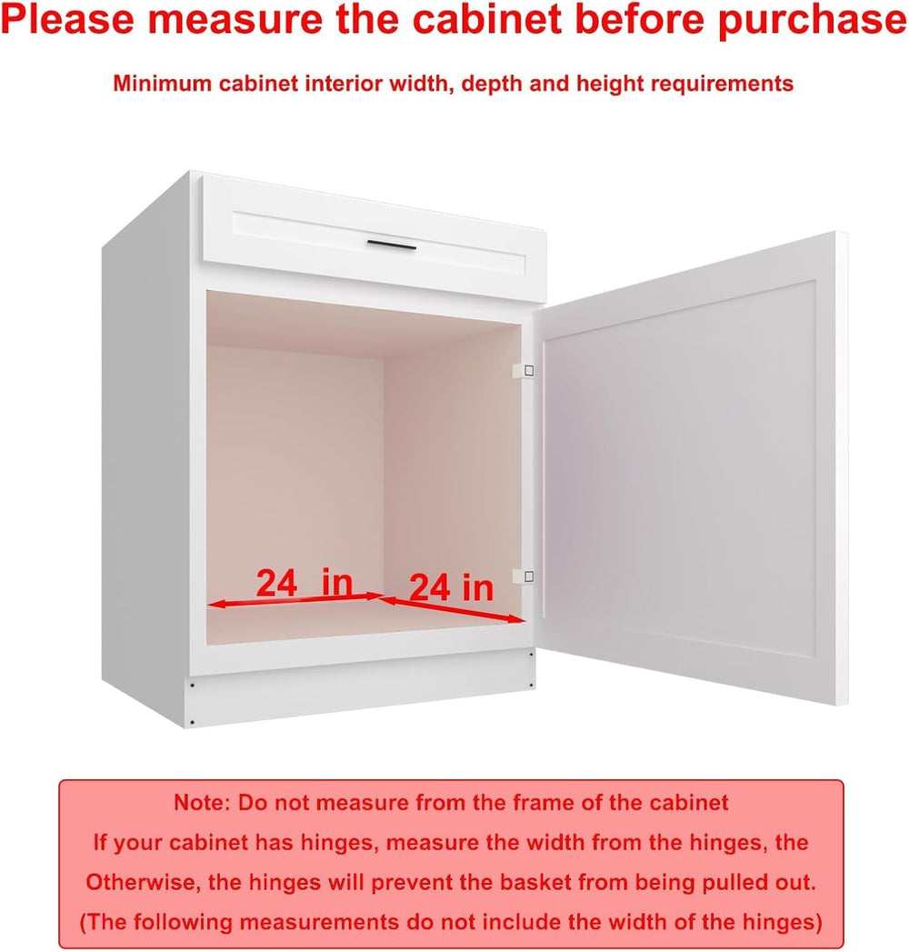 Wooden Pull out Cabinet Organizer 23" W x 21" D x 3.35" H, Hea...