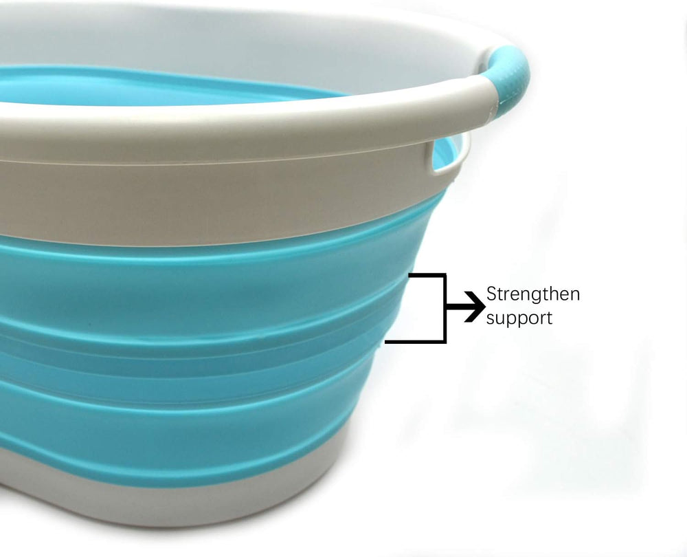 SAMMART 36L (9.5 Gallon) Set of 2 Collapsible Plastic Laundry Basket - Oval T...