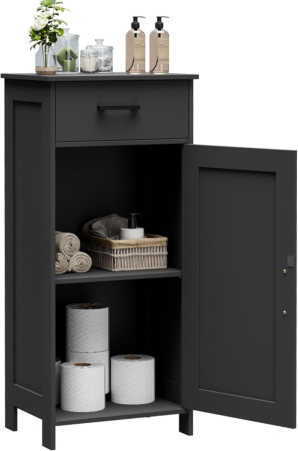 Bathroom Storage Cabinet with Drawer & Adjustable Shelf