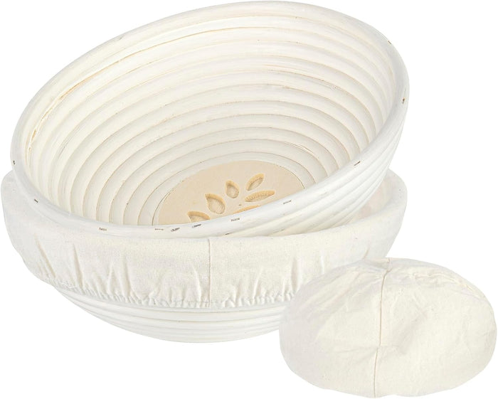 Restaurantware Round Natural Rattan Banneton Proofing Basket, 10 Pack