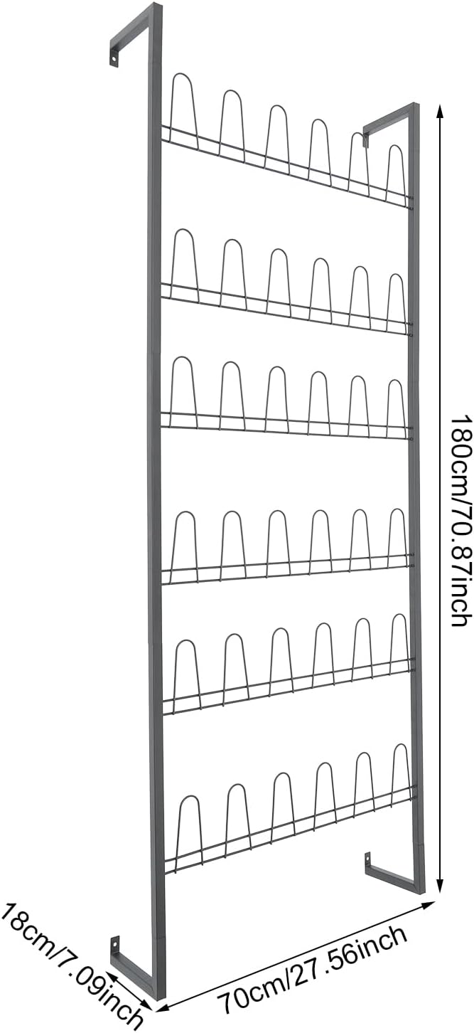 6 Tiers Metal Hanging Shoe Rack for 18 Pairs, Space-Saving Shoe Storage Shelf...