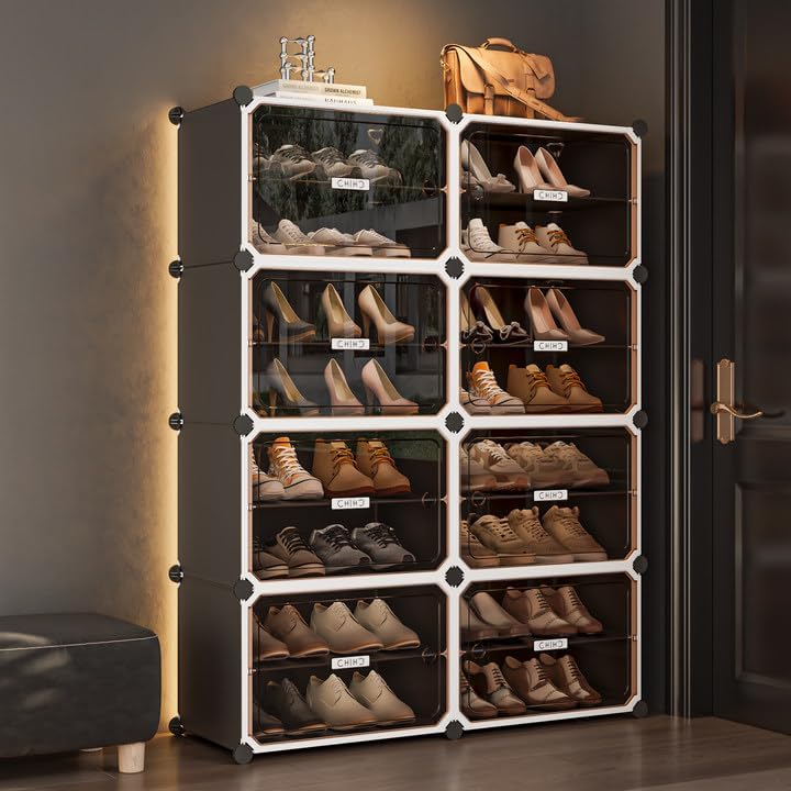 MAGINELS Shoe Rack,Expandable Shoe Cabinet Easy to Assemble. Shoe Storage wit...