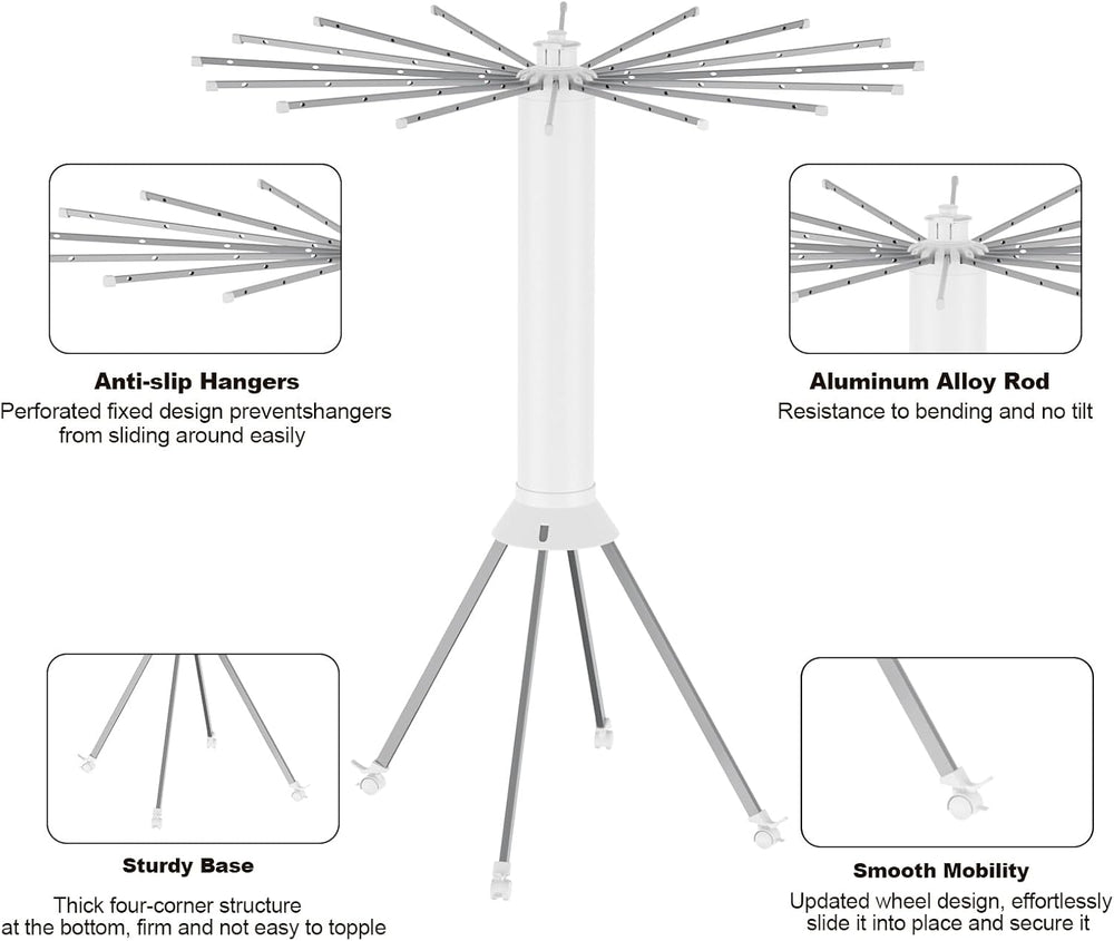 4-Legged Clothes Drying Rack Foldable, Outdoor Collapsible Drying Rack Clothi...
