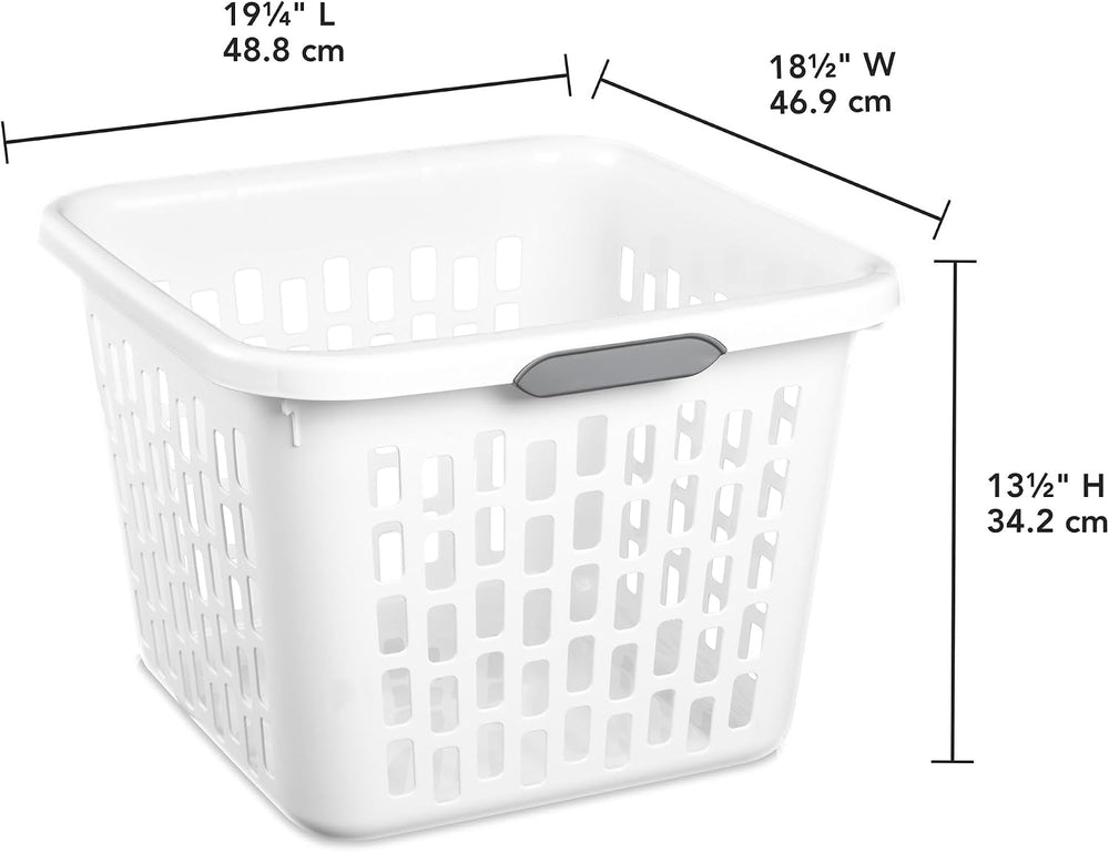 Sterilite Square Laundry Basket, Plastic Clothes Hamper, 12 Pack