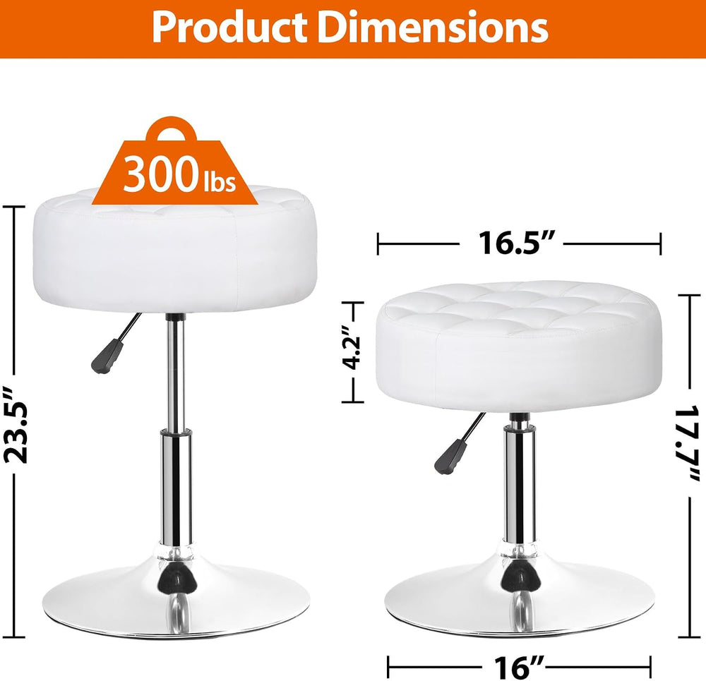 SUPER DEAL Set of 2 Vanity Stools for Makeup, Vanity Ottoman Chair with Adjus...
