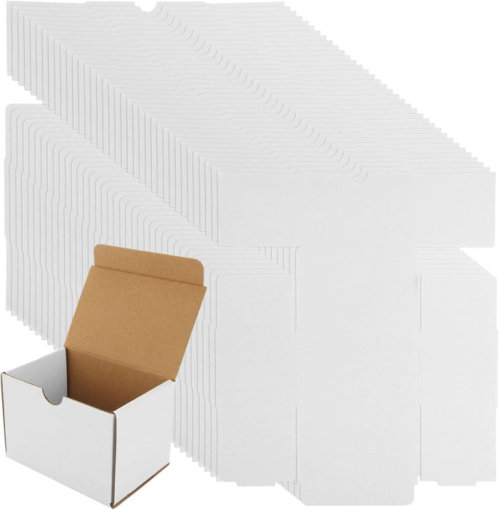 100 PCS Small Boxes for Shipping 4x3x3 Shipping Boxes for Business White Cardboard Boxes Small Mailing Box White Packing Box for Packing, Moving and Storage