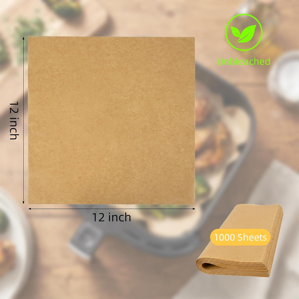 EcoDispose 12"x12" Pre-Cut Grease Resistant Deli Parchment Paper, 1...