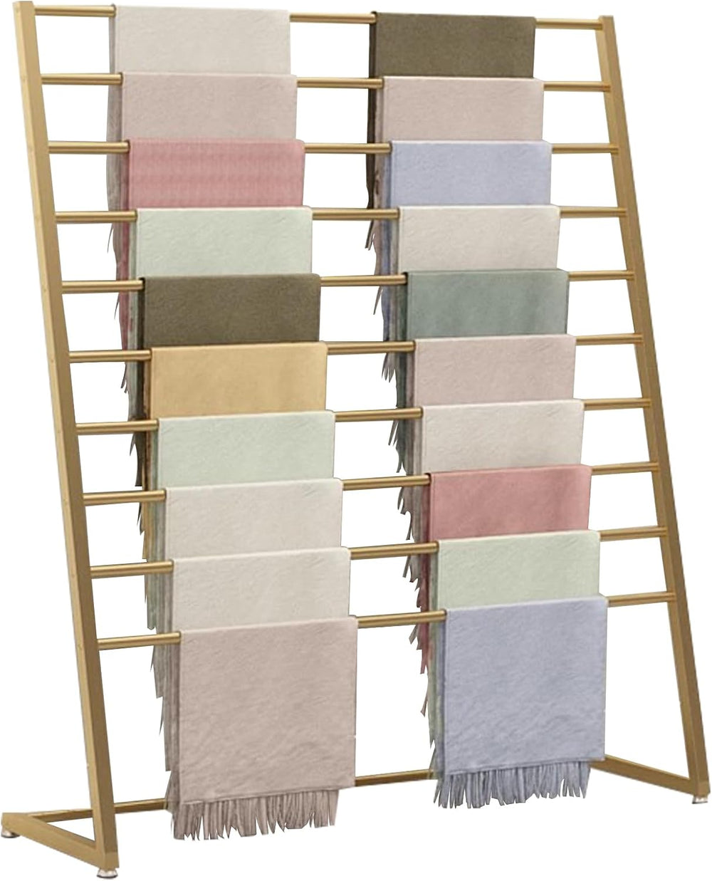 10 Tier Metal Freestanding Scarf Display rack for Commercial Clothing Store