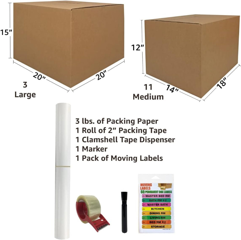 Bigger Boxes Smart Moving Kit #1, 1 to 2 Bedroom