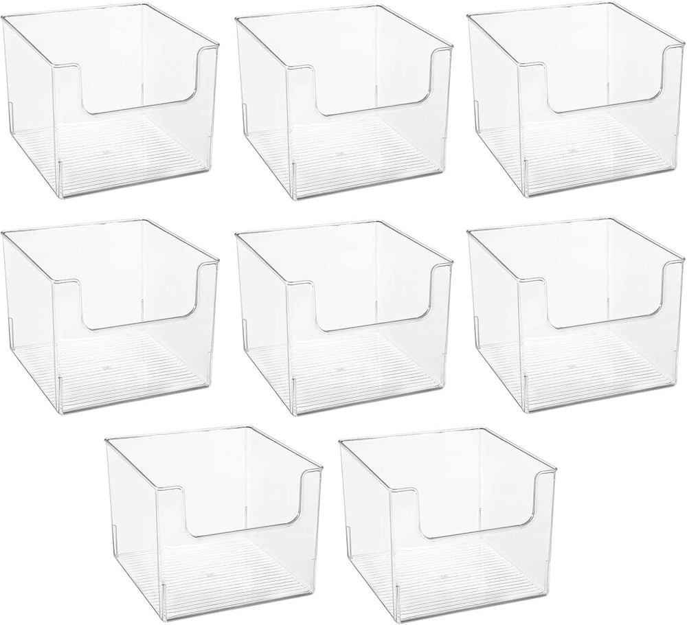 mDesign Modern Plastic Open Front Dip Storage Organizer Bin Basket for Househ...