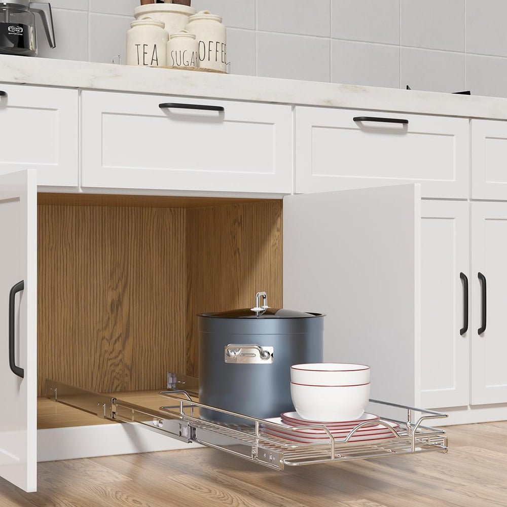 OCG Pull Out Cabinet Organizer 2 Pack (15" W x 21" D), Pull out She...