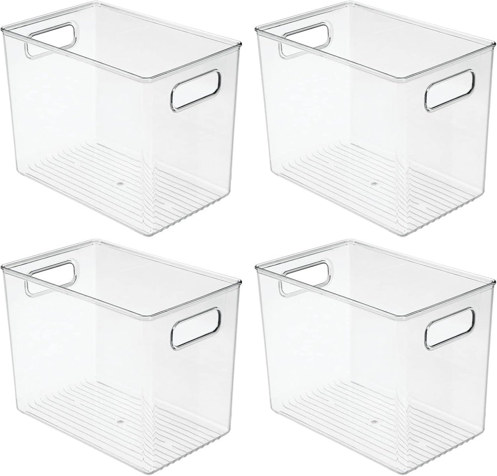 mDesign Plastic Deep Kitchen and Pantry Organizer Storage Bin with Handles fo...