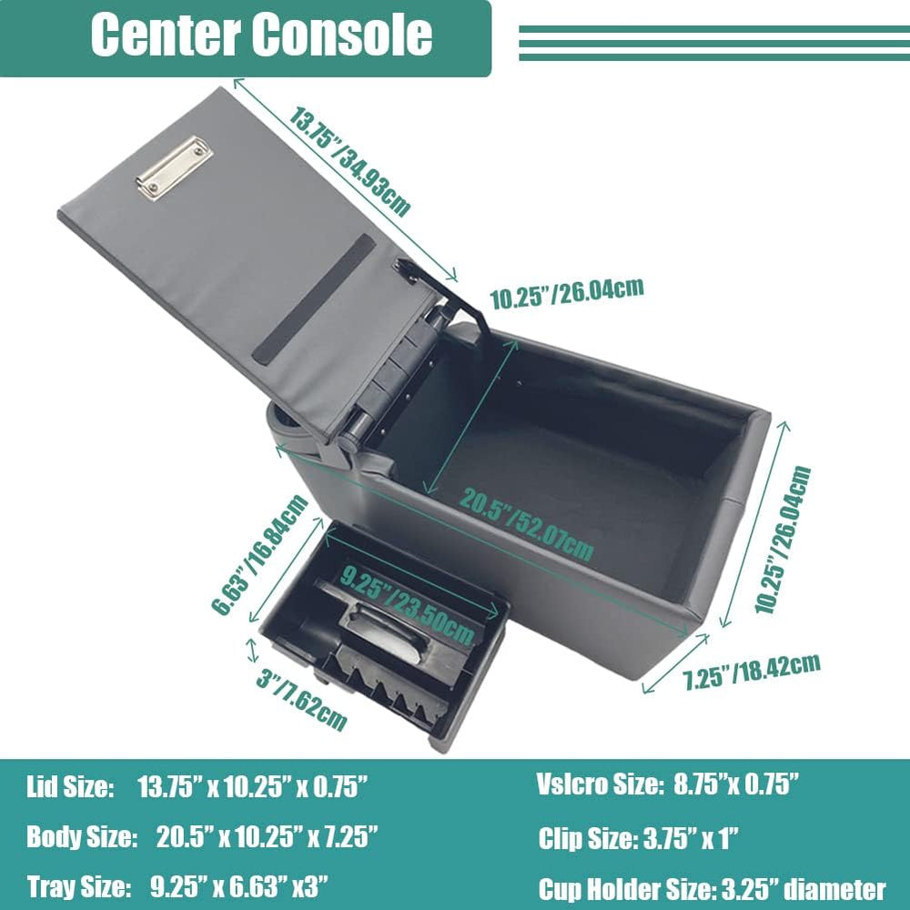 Universal Truck Seat/Bench Contractor Center Console Business Organizer and S...