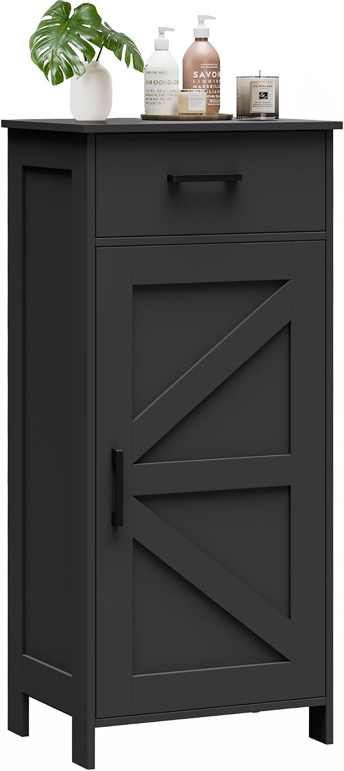 Bathroom Storage Cabinet with Drawer & Adjustable Shelf