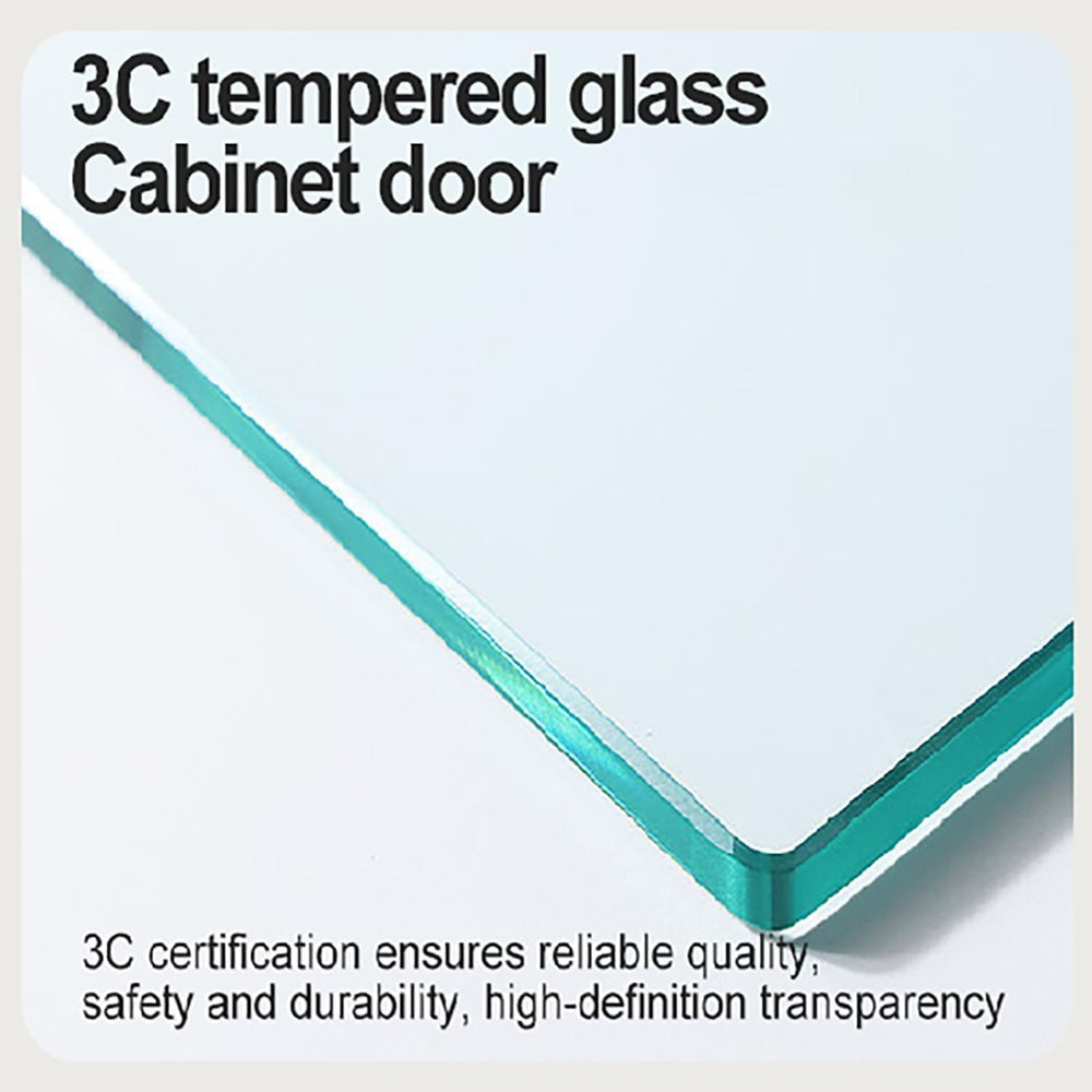 Display Cabinet with Glass Doors, 5-Tier Curio Cabinet, Glass Display Case fo...