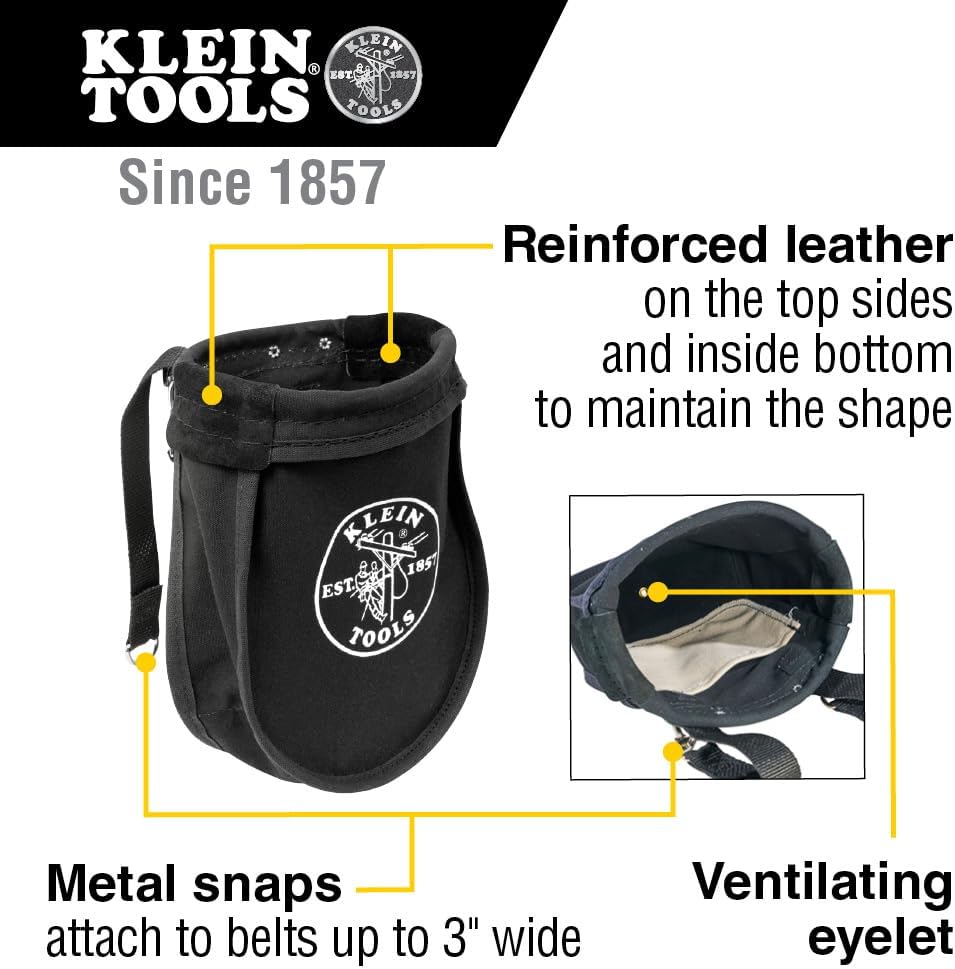 Klein Tools 51A Tool Pouch, Utility Pouch for Carrying Nuts and Bolts, with I...