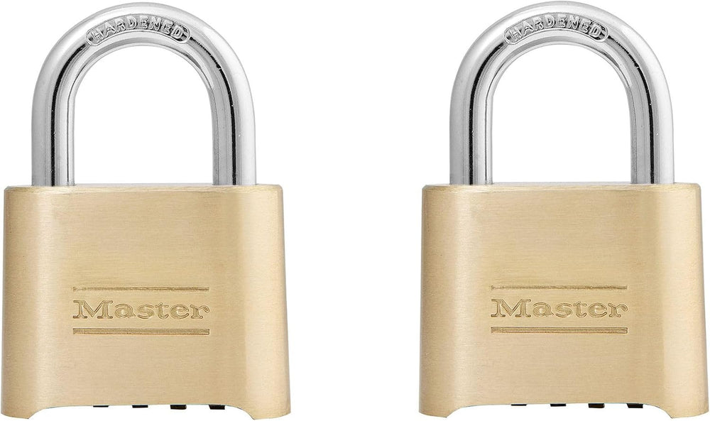 Master Lock Brass Combination Padlock for Indoor and Outdoor use with Resetta...
