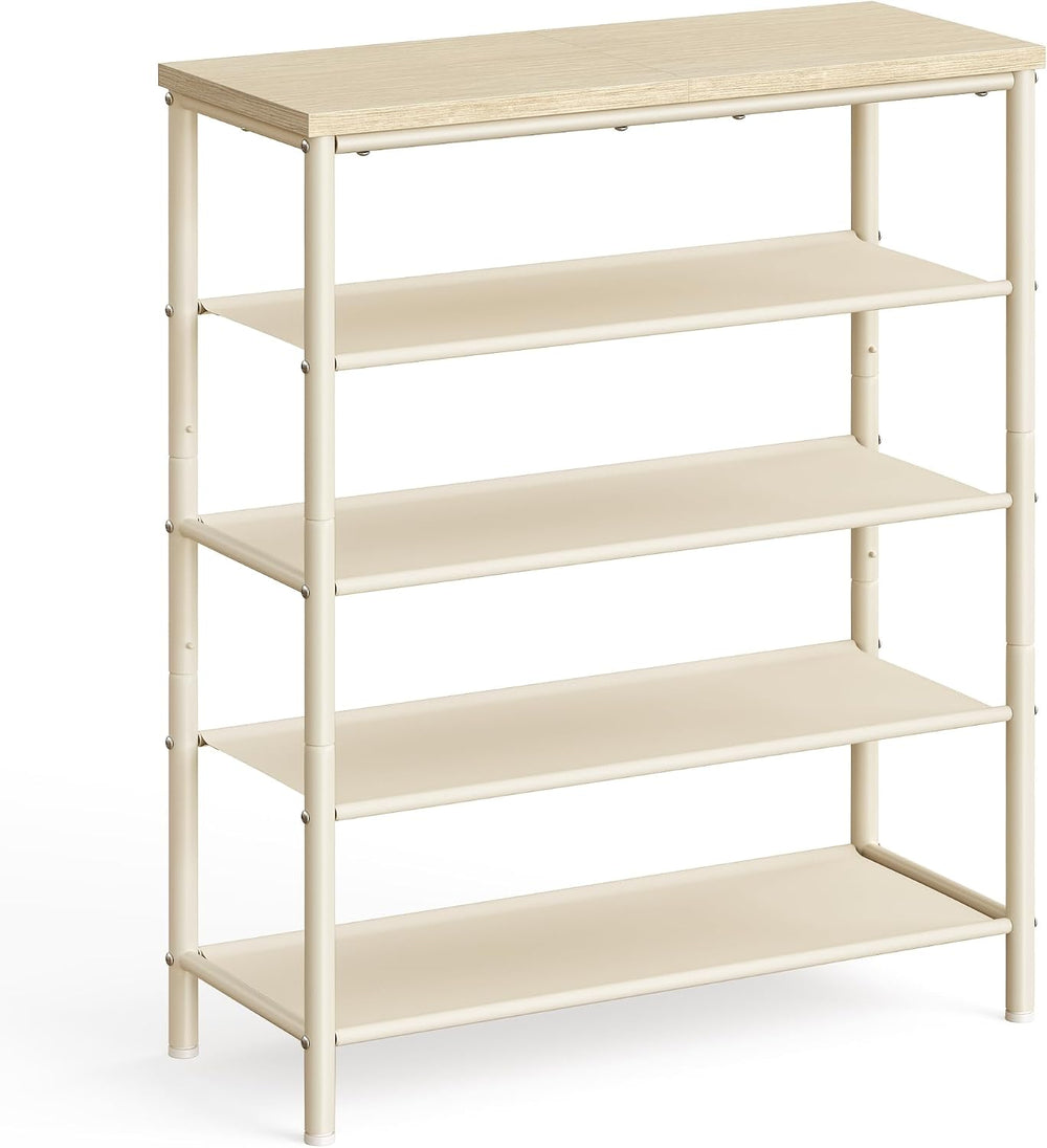 VASAGLE 5-Tier Shoe Rack, 12-16 Pairs, Steel Frame