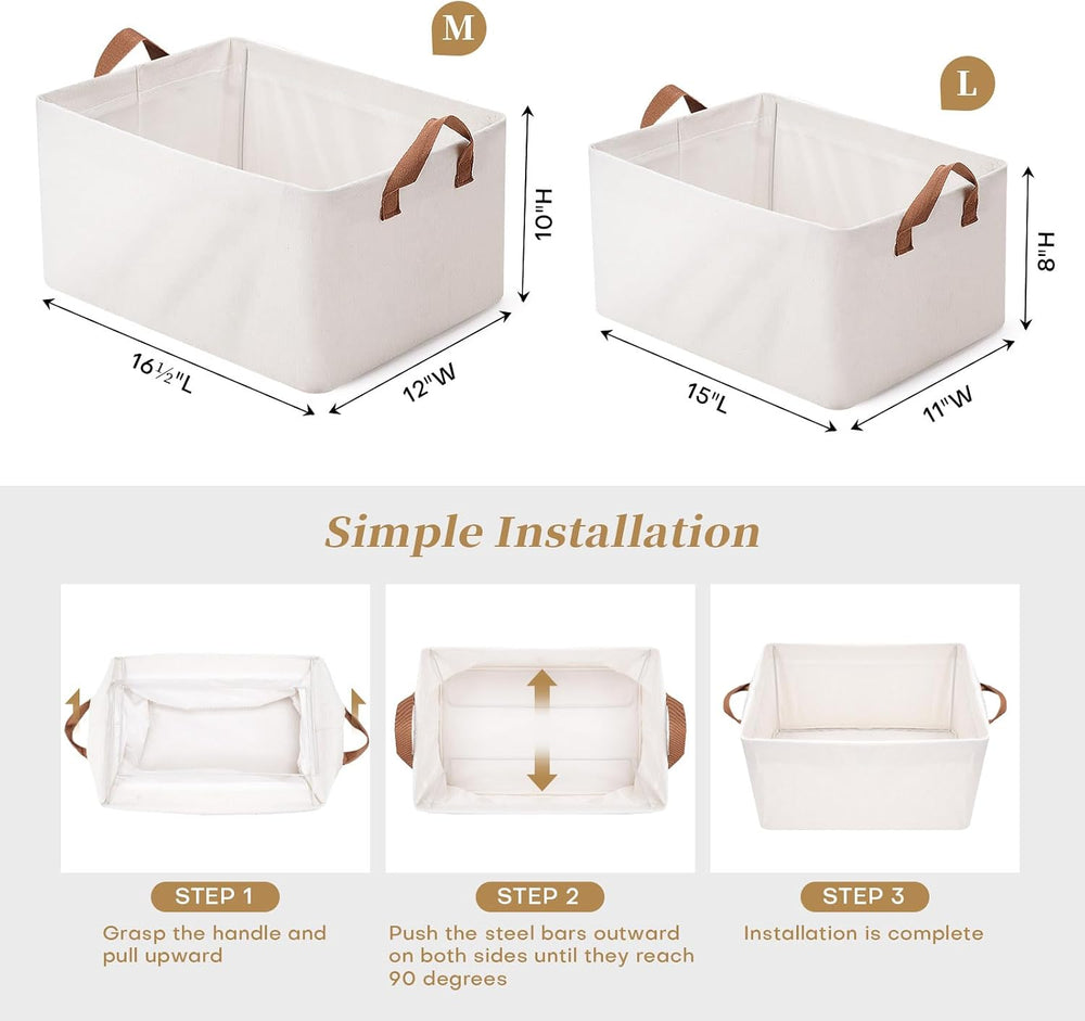 large storage baskets, closet storage bins, Canvas Fabric Storage Basket for ...