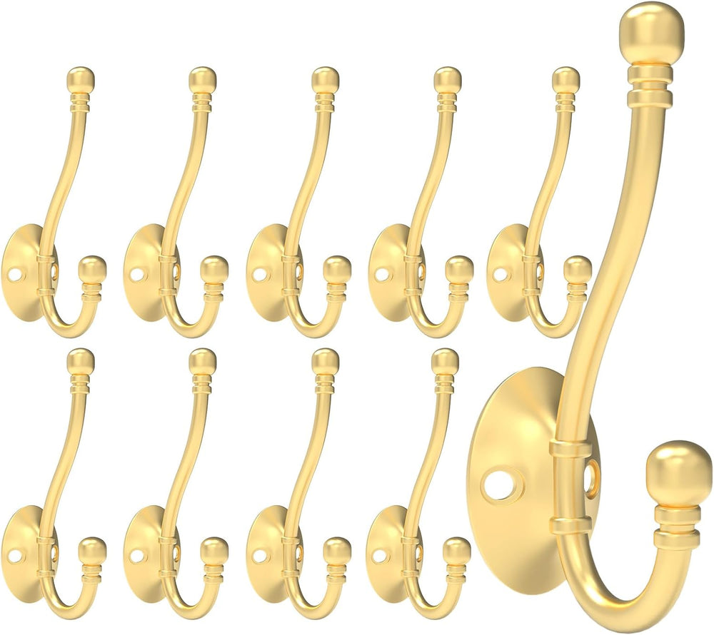 CBWLWJ 10 Pack Heavy Duty Wall Hooks for Hanging, Metal Coat Hooks Wall Mount...
