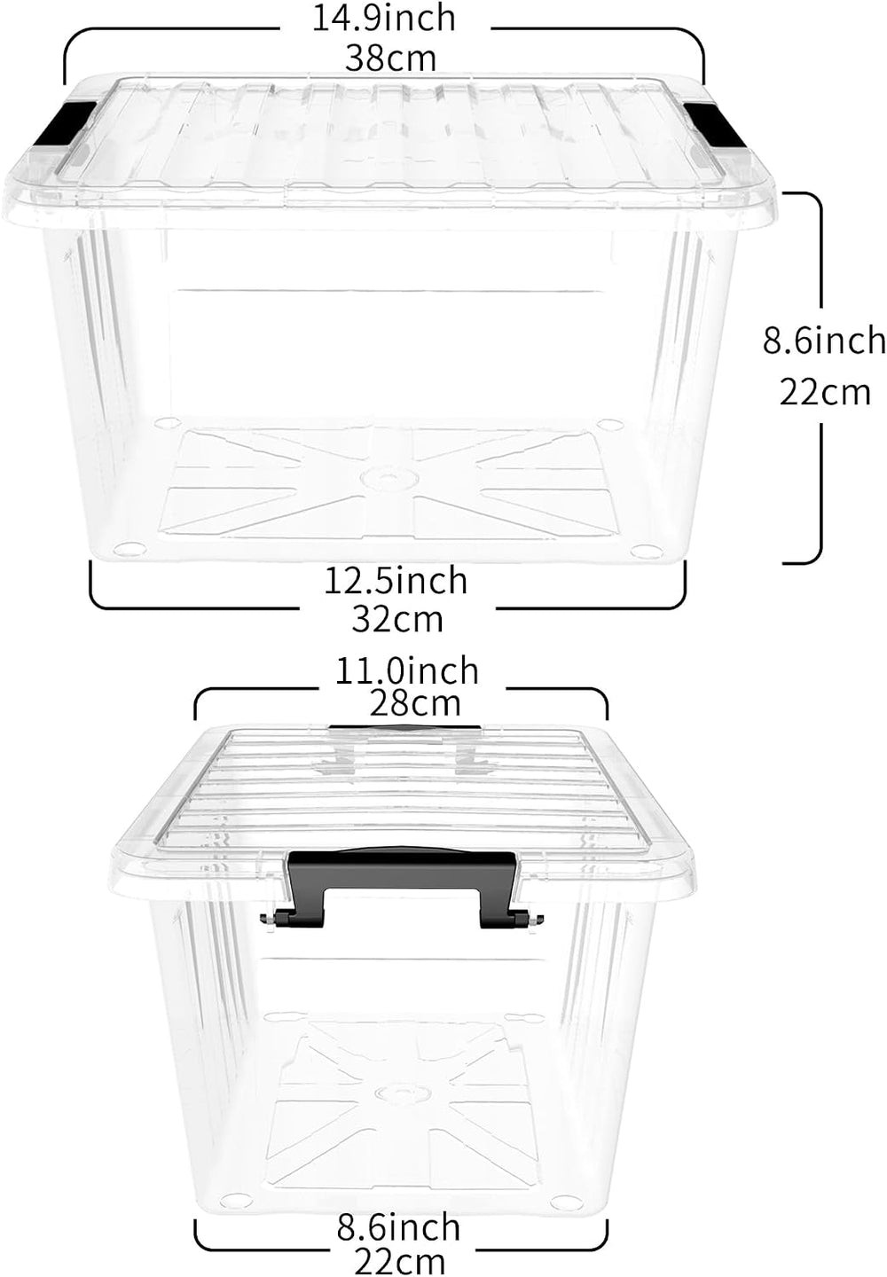 Cetomo 18Qt*6 Plastic Storage Bins, Storage Box, 6 Pack, Organizing Container...