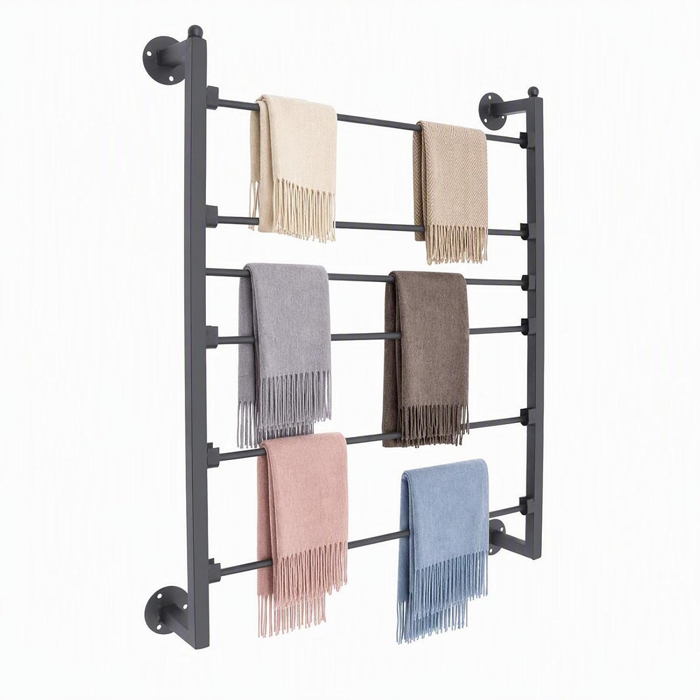 5-Tier Wall Mounted Scarf Display Rack, 23.6 x 29.5in Metal Scarf Holder, Com...