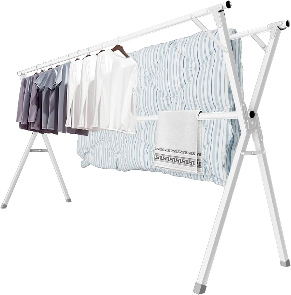 JAUREE 95 Inches Clothes Drying Rack, Drying Rack Clothing Folding Indoor Out...