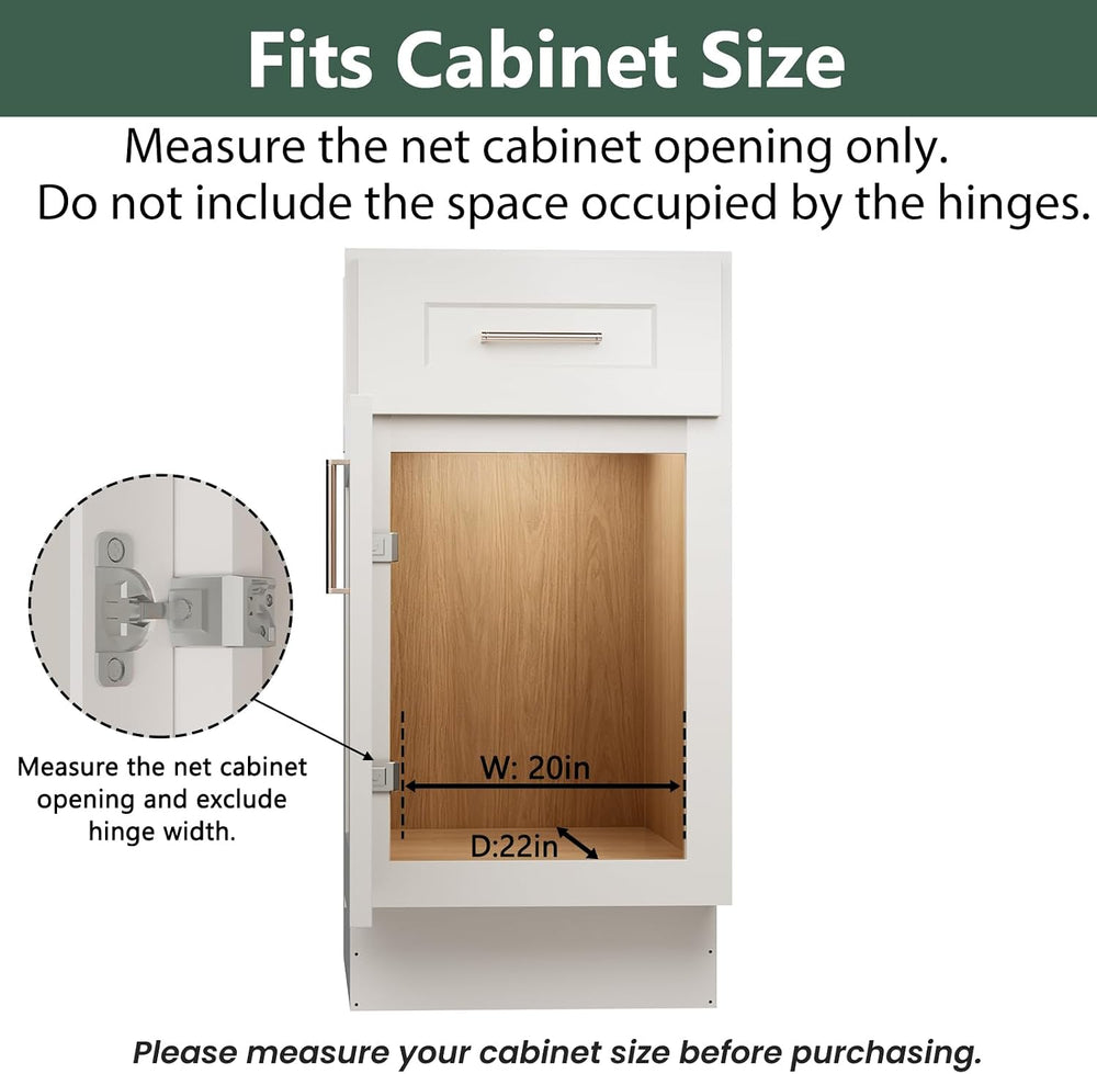 LOVMOR 2 Tier Individual Pull Out Cabinet Organizer 20" W x 21" D, ...