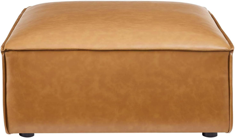 Modway Restore Vegan Leather Sectional Sofa Ottoman in Tan