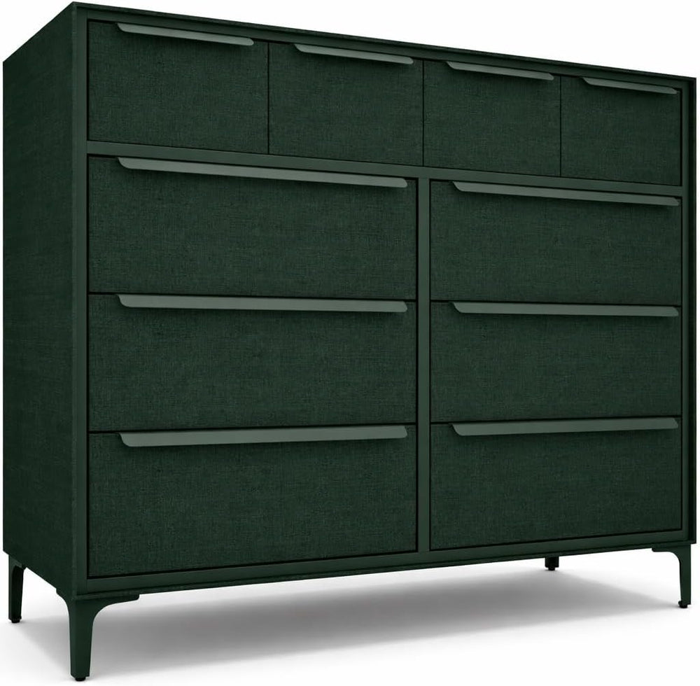 tinge Naima Premium Fabric Dresser - Strong Metal Frame, 10 Spacious Sag-Proo...