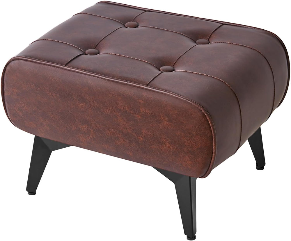 YMYNY Ottoman, Foot Stool with Metal Legs, Faux Leather Stool, Pouf Couch Sto...