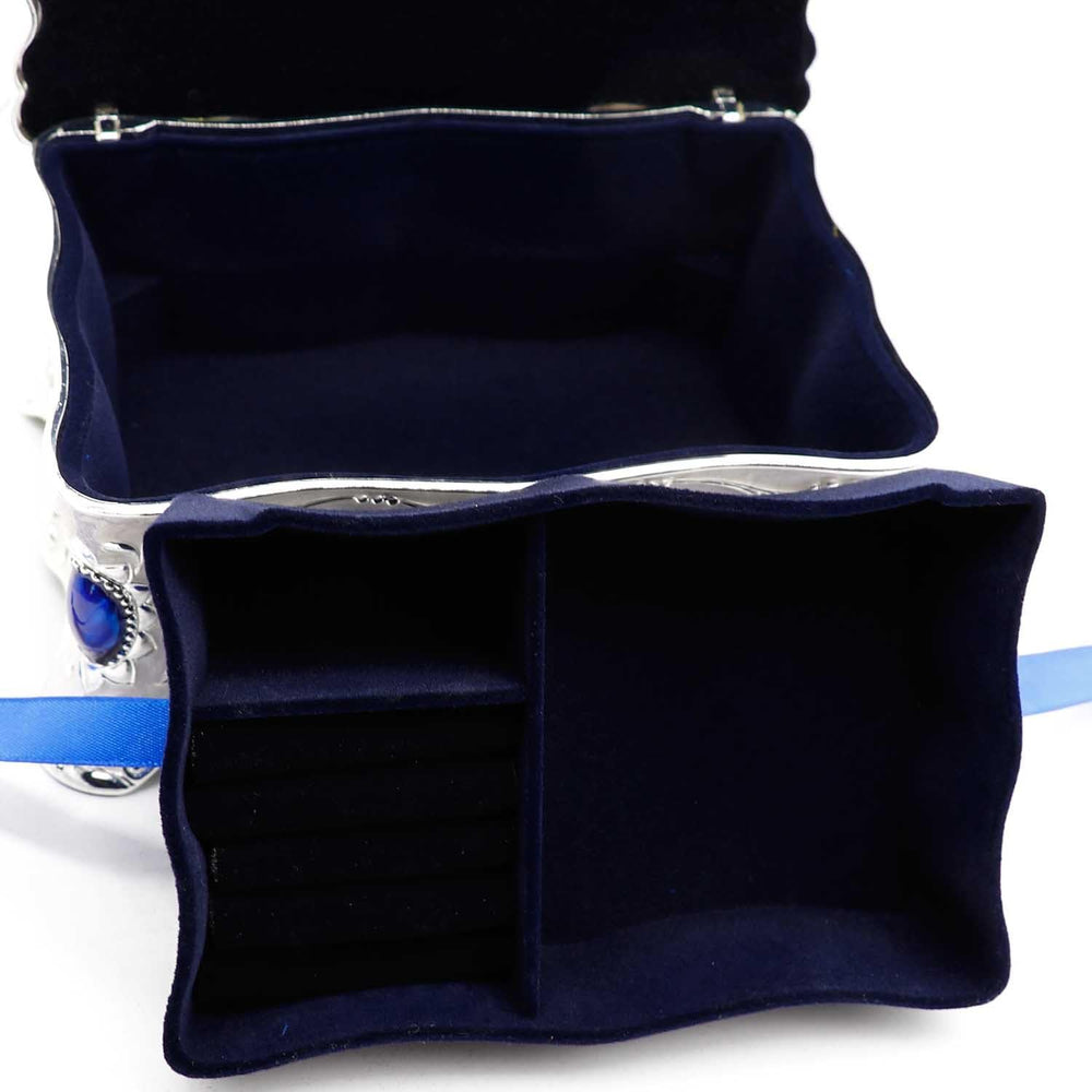 Luxury Vintage Rectangle Metal Alloy Jewelry Box Trinket Organizer Storage Bo...