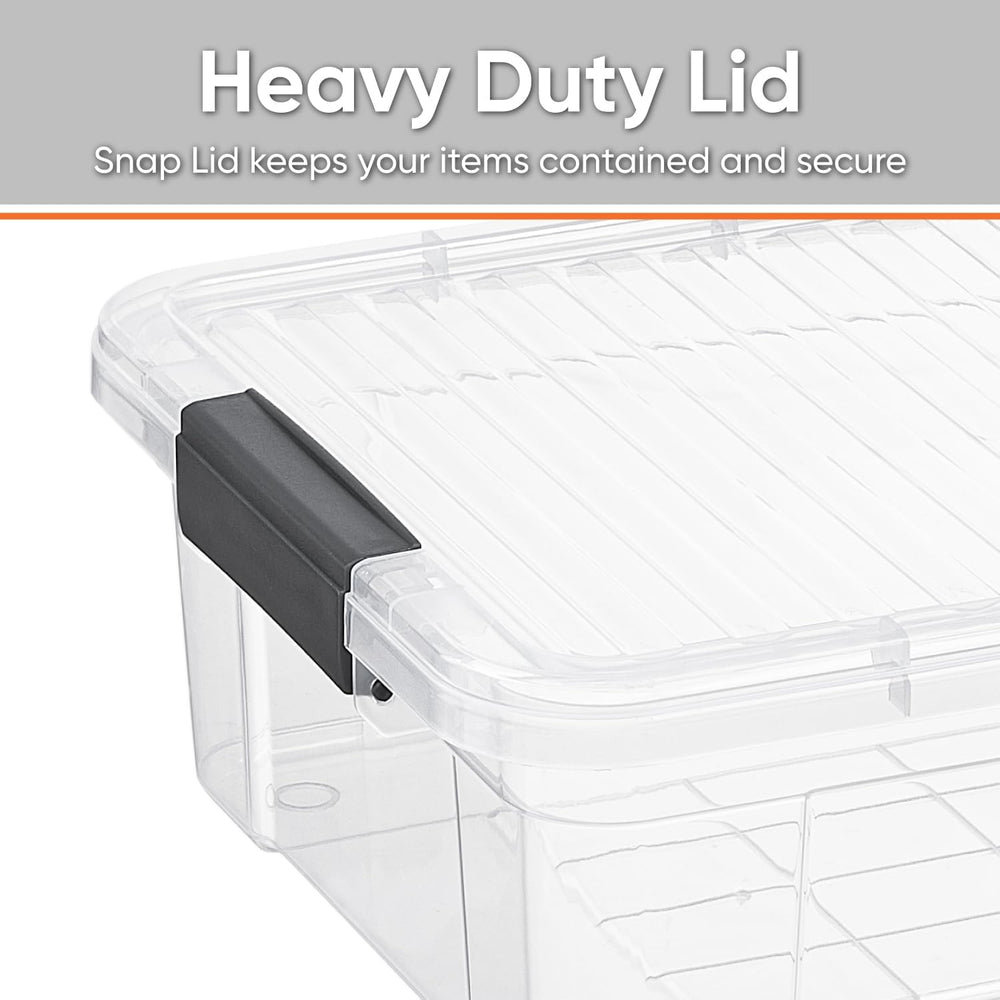 Superio Storage Bins with Lids, Clear Plastic Containers for Organizing, Stac...