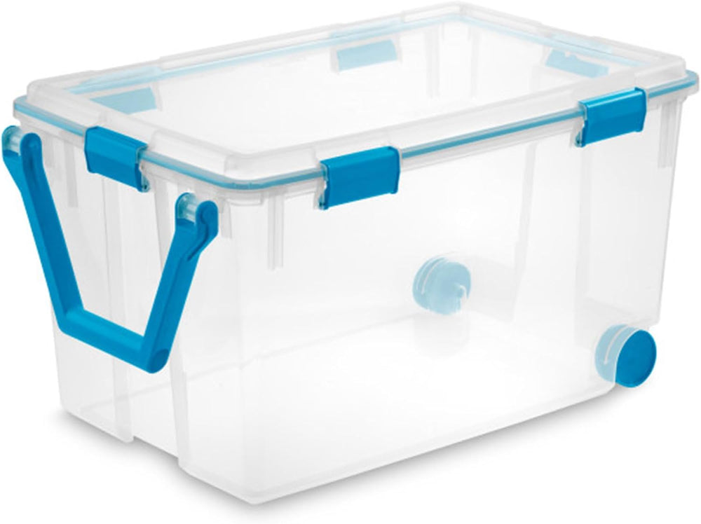Sterilite 120 Qt Wheeled Gasket Box, Stackable Storage Bin with Latching Lid,...