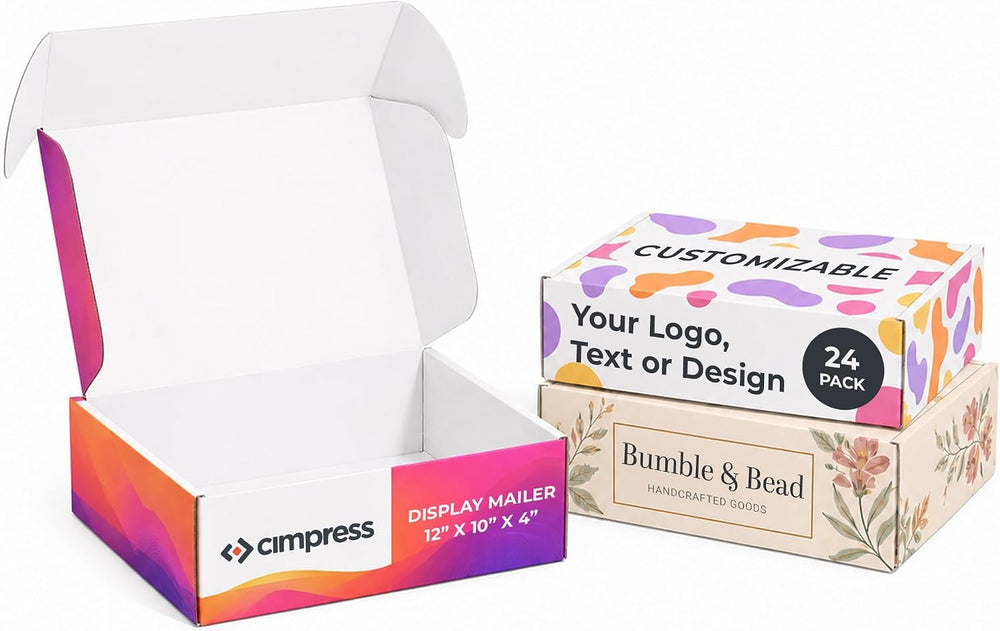 Personalized Mailer Box, Add Logo or Text, 12" x 10" x 4", 24 ...