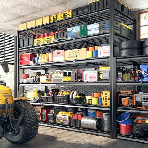 REIBII 60" W Garage Shelving, 3000LBS Storage Shelves, 6 Tier Heavy Duty...