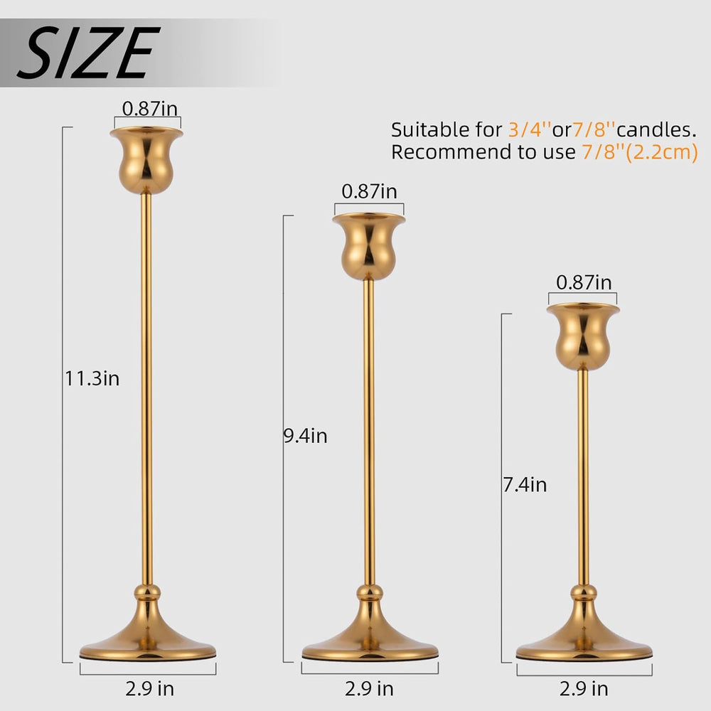 Metal Candle Holder Taper Candlestick Holders for Candle Sticks Vintage Cande...