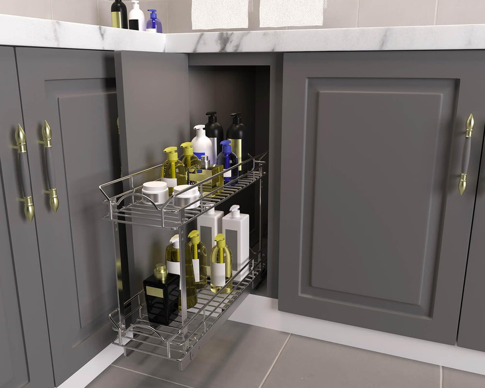 OCG Slide Out Cabinet Organizer for Narrow Cabinet (9" W X 17" D), ...