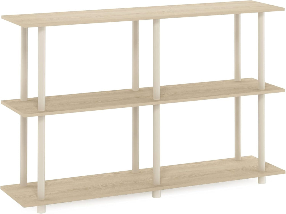 Furinno Turn-N-Tube No Tools 3-Tier Rectangle Side Display Rack, Bauhaus Oak/...