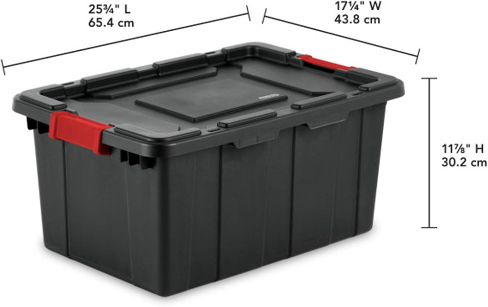 Sterilite Industrial Storage Tote with Lids for Garage, 15 Gallon, 18-Pack