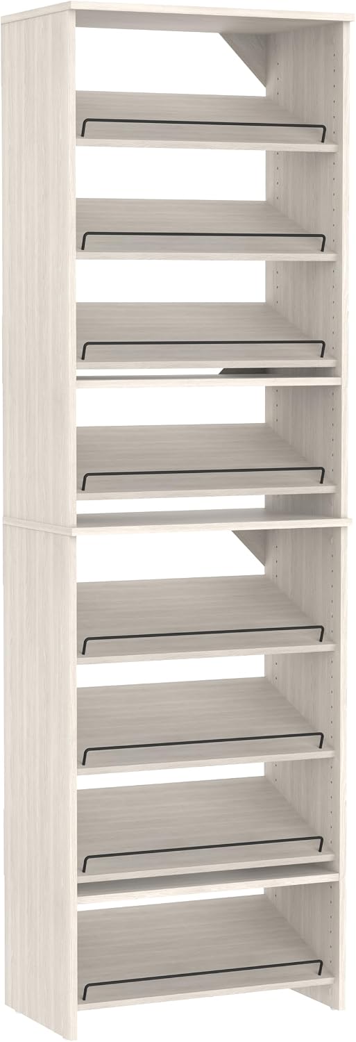 ClosetMaid SuiteSymphony 25-Inch Shoe Shelf Tower, (2) 4-Shoe Shelf Packs (Cr...